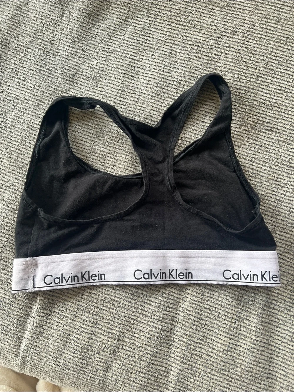 Calvin Klein Black Bralette with White Logo Band